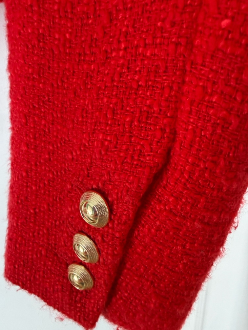 Tahari Red Cropped Button-Front Women's Jacket - Picture 5 of 5